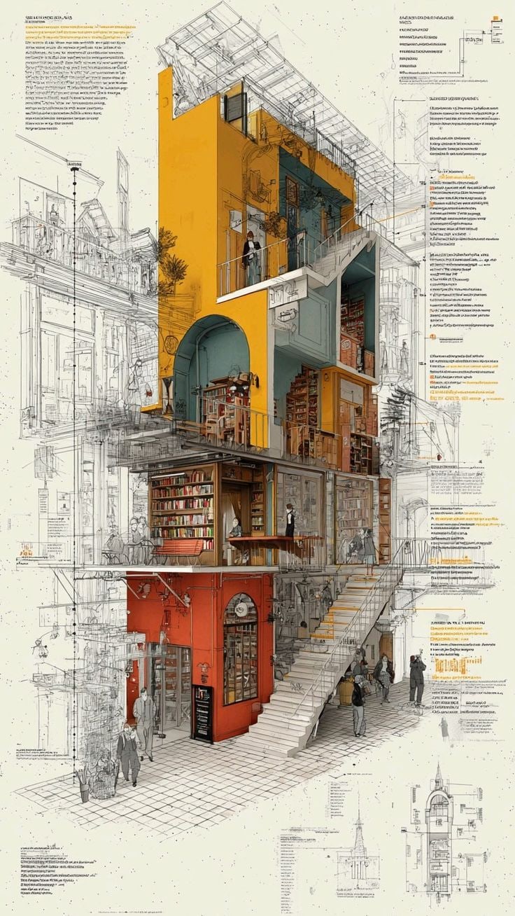 Sectional study of a vertical, multi-level urban hub